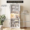 Kitchen Pantry Cabinet with RGB Lighting, Farmhouse Wood Hutch with Barn Doors, Microwave Stand, Two Open Shelves, Large Storage Cupboard - 4 of 4