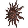 Metal Sun Wall Decor with Smiling Face and Curved Rays Copper - Olivia & May - 4 of 4