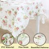PiccoCasa Square Vinyl Water Oil Resistant Printed Tablecloths Pink Rose 35"x35" - 4 of 4