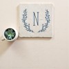 Personalization Mall Farmhouse Floral Personalized Letter Tumbled Stone Coaster Set - 4 of 4