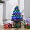 HOMCOM 3 FT Tall Douglas Fir Pre-Lit Artificial Christmas Tree with Realistic Branches, 90 Multi-Color LED Lights, Fiber Optics and 90 Tips - 2 of 4