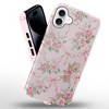 BONGEEK Generic Case Compatible with iPhone 16,Scratch Resistant Hybrid 2-Layer Hard Shell Phone Case,Bows Roses Pink Ribbon Aesthetic - 2 of 4
