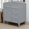 30'' Bathroom Vanity Cabinet without Sink, Freestanding Storage Cabinet with 2 Drawers, Tip-Out Drawer & Adjustable Shelf - 4 of 4