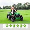 12V Kids Electric Tractor with Remote, Dual 35W Motors, 3-Speed, Detachable Trailer, Bluetooth/USB, LED Lights, for Ages 3+, Green - 2 of 4