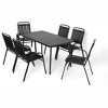 ELJGET 7 Piece Outdoor Dining Table Set for 6, Metal Dining Table with 6 Plastic Chairs for Patio, Deck, Yard - 4 of 4