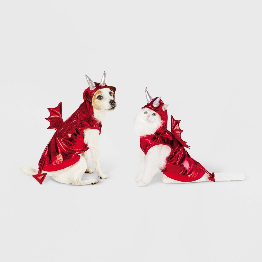 Halloween Red Metallic Devil Dog and Cat Hoodie Costume - S - Hyde & EEK! Boutique