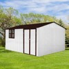 NicBex 10ftx12ft Outdoor Storage Shed with Hinged Door and Pent Roof Metal Garden Shed with Window for Backyard, Lawn, White - 2 of 4