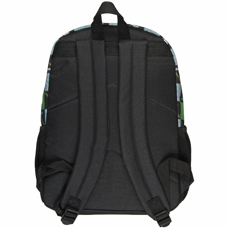 Minecraft Backpack Kids 16" 3D Molded Pickaxe Childrens School Bag Black, 3 of 5