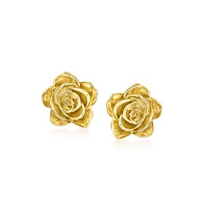 Pure Collection by Ross-Simons Italian 14kt Yellow Gold Rose Earrings - 1 of 4