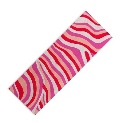 Sunshinecanteen Pink Zebra Stripes (6mm) 24" x 70" Yoga Mat - Society6