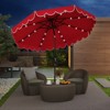 Tangkula 9.3 FT Solar Patio Umbrella w/ 32 LED Lights & Vented Top & Ruffles - 4 of 4
