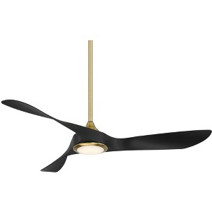 54" WAC Swirl Soft Brass and Black LED Wet Rated Smart Ceiling Fan - 1 of 2