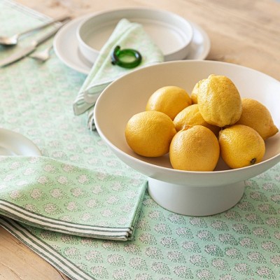 White Ceramic Footed Serving Bowl - 11" Diameter