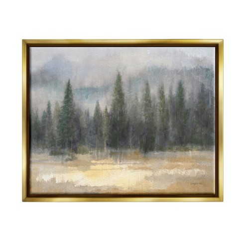 Stupell Industries Abstract Blurred Pine Tree Forest Landscape Gold ...