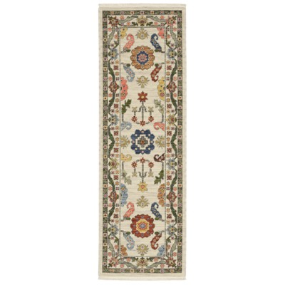 Oriental Weavers Lucca 5506W Ivory/ Multi Indoor Area Rug - 2' x 6'