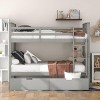 Streamdale Full over Full Bunk Bed with Drawers and Ladder for Bedroom, Guest Room Furniture-Gray - 2 of 4