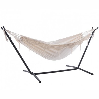 Vivere 9ft Double Cotton Hammock with Stand