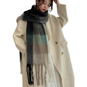 MSDC Winter Women Warm Scarf Long Shawl Large Scarves Cold Weather Thick Blanket Scarfs Colorful Plaid - 1 of 4
