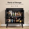 GlasFlength Kitchen Storage Accent Kitchen Cabinet Storage Cabinet Morden Sideboard Cabinet 2 Doors for Dining Room, Black, 15"*26.4"*30" - 3 of 4