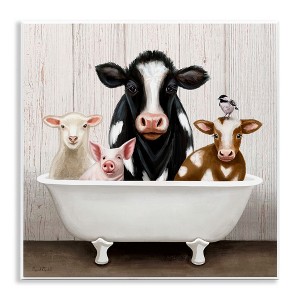 Stupell Industries Country Animals Farmhouse Claw Bathtub Wall Plaque Art - 1 of 4