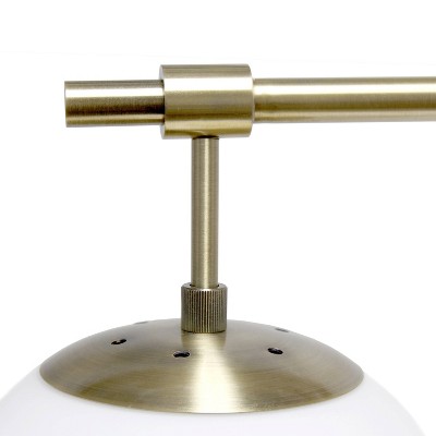 21" White Globe Shade Table Lamp with Marble Base and Brass Arm