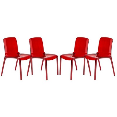 LeisureMod Murray Waterfall Edge Design Acrylic Dining Chair