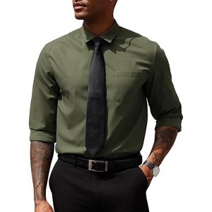 COOFANDY Men's Dress Shirts Long Sleeve Button Down Formal Shirt Regular Fit Solid Business Casual Shirts - 1 of 4