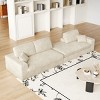 KWPZQEB 114.5" Corduroy Sectional Sofa, 2-in-1 Sofa with Upholstered & 3 Cushion Neck Pillows, L-Shaped Sofa with Deep Seat & Recliner for Living Room - 3 of 4