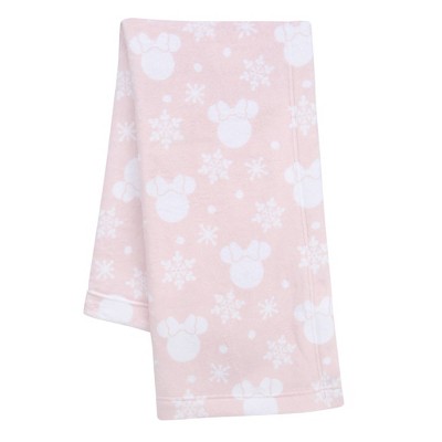 Lambs & Ivy Disney Baby Minnie Mouse Holiday/Christmas Snowflake Fleece Baby Blanket