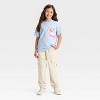 Girls' Short Sleeve Oversized Capybara Graphic T-Shirt - Cat & Jack™ Light Blue - 4 of 4