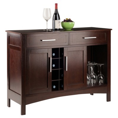 Winsome Transitional Cappuccino Brown Wood Buffet Sideboard