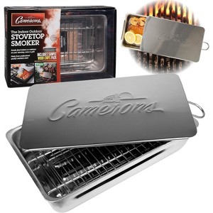 Camerons Indoor/Outdoor Stovetop Smoker w Wood Chips and Recipes- Works On Any Heat Source, Kitchen/Grill- Great for your Thanksgiving Turkey - 1 of 4