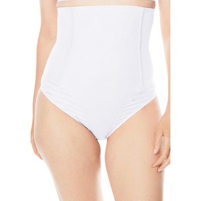 Secret Solutions Women's Plus Size Shadow Stripe Shaper High-Waist Brief