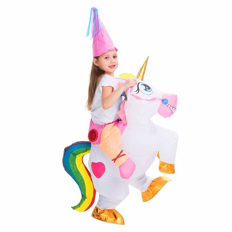 Child Unicorn Ride-On inflatable ride a unicorn costume - M (7-10yrs), 2 of 5