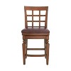 Set of 2 Napa Counter Height Barstools with Back Mahogany - Alaterre Furniture: Upholstered 26" Seat, Rubberwood Frame - 4 of 4