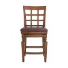 Set of 2 Napa Counter Height Barstools with Back Mahogany - Alaterre Furniture: Upholstered 26" Seat, Rubberwood Frame - image 4 of 4