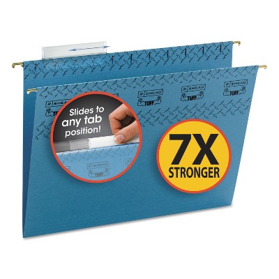 Smead Tuff Hanging Folder with Easy Slide Tab Letter Blue 18/Pack 64041