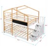 Racxily Bunk Bed House Bed With Roof Windows Blackboard And Storage Ladder Platform Bed, Bed Frame - 4 of 4