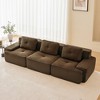 QingMoon 117" L-Shaped Sectional Sofa, Corduroy 3-Seater Couch with Pearl-like Piping and Tufted Design for Living Room and Apartment, No Assembly - 2 of 4