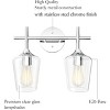 Runesay Chrome Bathroom Light Fixtures 2-Lights with Clear Glass Modern Wall Mount Lighting Industrial Farmhouse - 4 of 4