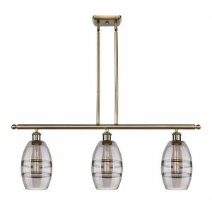 Vaz - 3 Light Stem Hung Island In Industrial Style-8.63 Inches Tall and 36 Inches Wide - 1 of 1