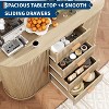 47" Sideboard Buffet Cabinet with Storage,Fluted Coffee Bar Cabinet with 4 Drawers and 2 Arched Sliding Doors,Natural Oak - 4 of 4