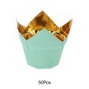 Unique Bargains Cupcake Liners Flame Cup Disposable Oil-proof Paper Gold Tone 2.05"x2.76" 50 Pcs - 4 of 4