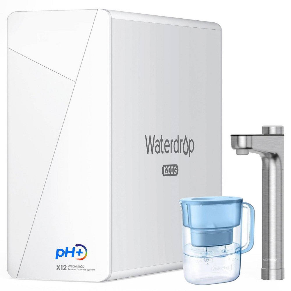 Waterdrop X12 Alkaline Mineral Reverse Osmosis System, NSF 58 and 372 Certified, 1200 GPD, 11-Stage, Lucid Water Filter Pitcher