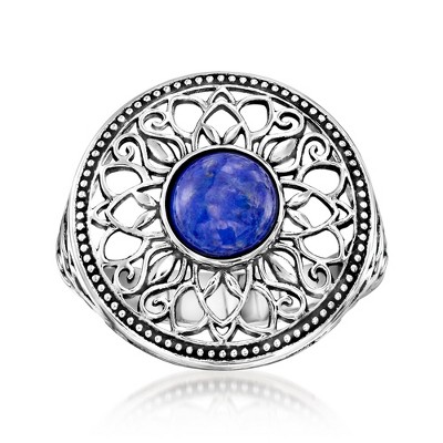 Ross-Simons Lapis Filigree Ring in Sterling Silver