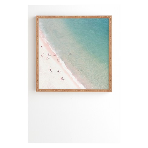 12 X 12 Ingrid Beddoes Summer Beach Love Framed Wall Art Buff Beige Society6 Target