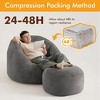GYIIYUO 47" Giant Bean Bag Chair for Adults - Comfy Plush Shell Soft Accent Chair, Oversized Cozy Lounge Floor Sofa Reading Chair - 4 of 4
