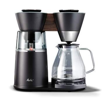 Melitta Vision 12c Drip Coffeemaker with Revolving Dashboard Painted Black/Wood