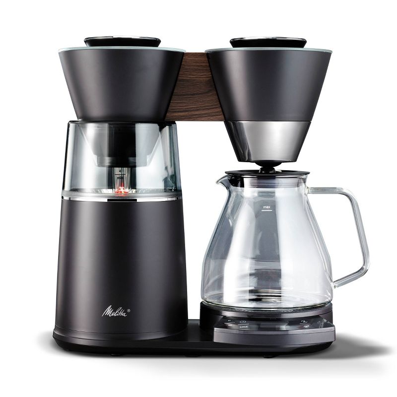 Melitta Vision 12c Drip Coffeemaker with Revolving Dashboard Painted Black/Wood, 1 of 14