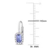EVERLY JEWELRY | 10k White Gold 7/8 CT TGW Tanzanite and White Sapphire Halo Leverback Drop Earrings - 3 of 4